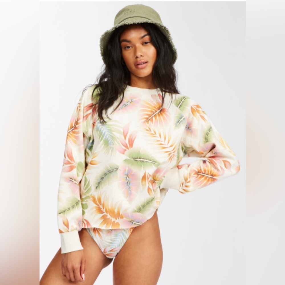 Billabong women’s cropped tropical print sweatshirt
